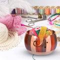 Wooden Yarn Bowl for Knitting and Crochet - Dark Brown Wood Finish, 15 cm - view 5