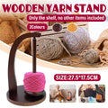 Wooden Yarn Holder Stand for Knitting and Crochet, Rotatable Bobbin Wool Dispenser - Brown - view 2