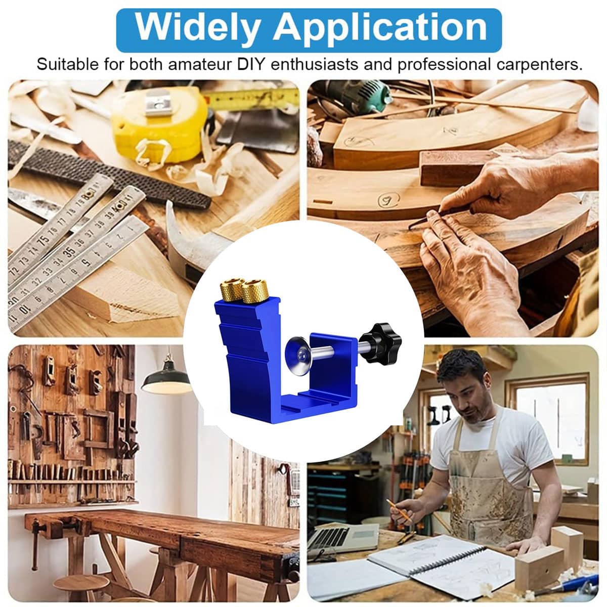 Woodworking 15 Degree Pocket Hole Jig Drill Guide Locator - view 4