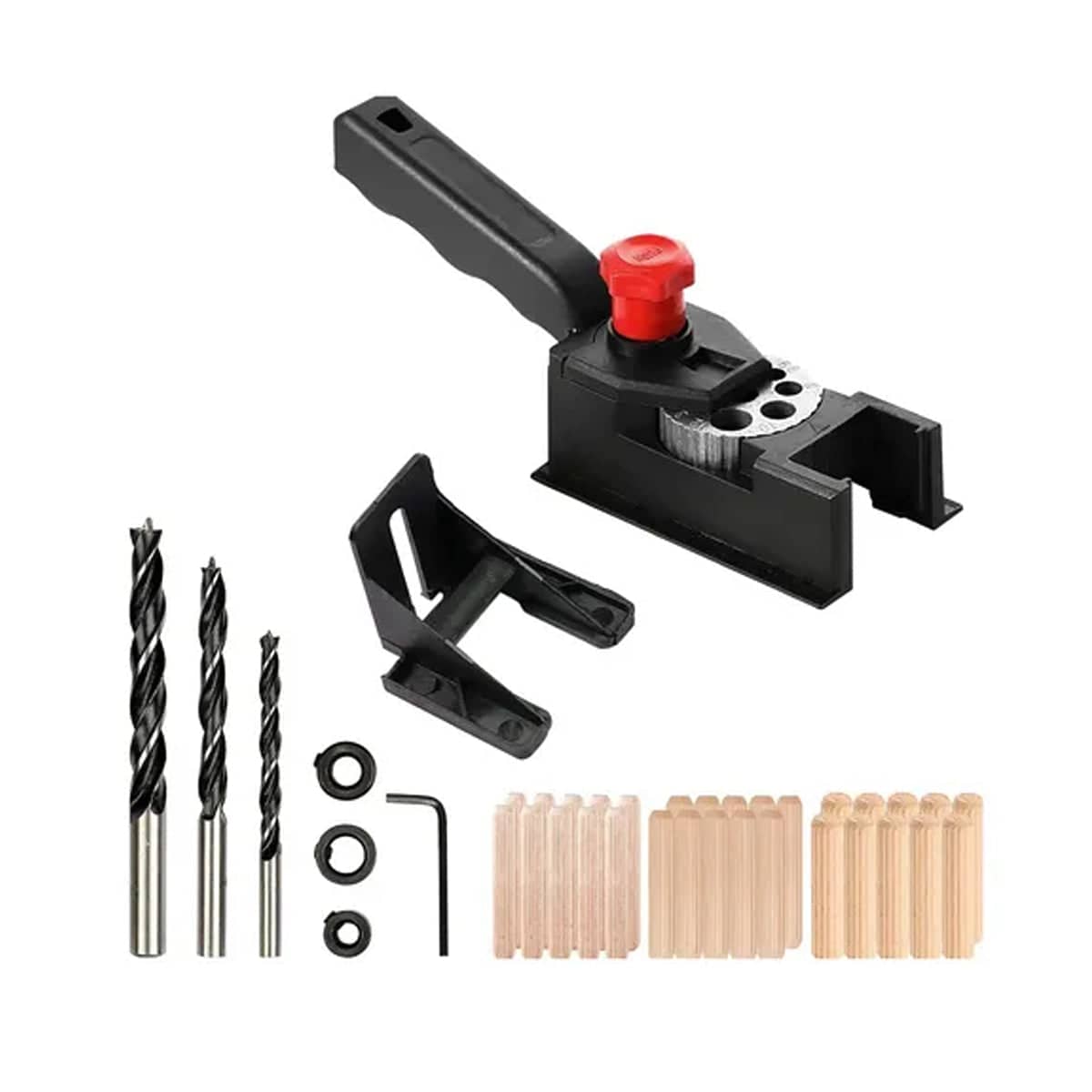 Woodworking Dowel Jig Drilling Positioning Fixture, 39 Piece DIY Tool Set - view 2