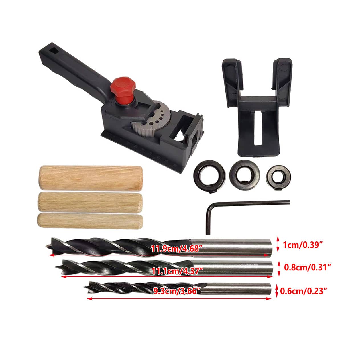 Woodworking Dowel Jig Drilling Positioning Fixture, 39 Piece DIY Tool Set - view 4