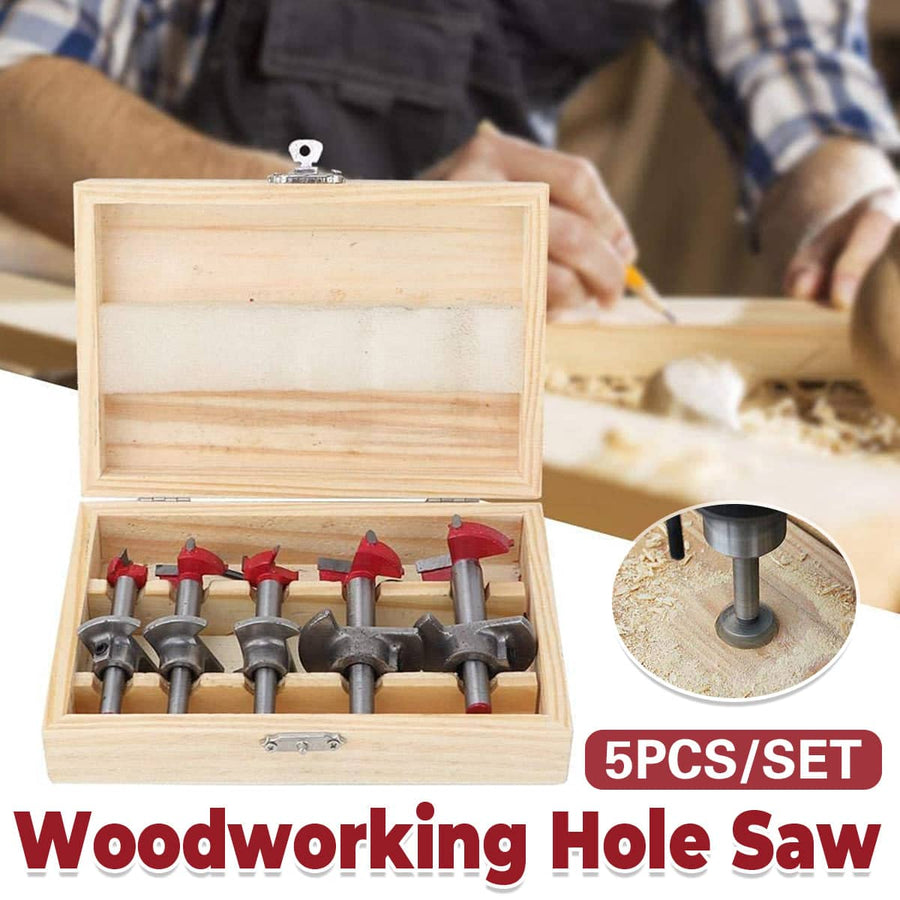 Woodworking Hole Saw Set Pack of 5, 15 to 35 mm for Wood and Plasterboard