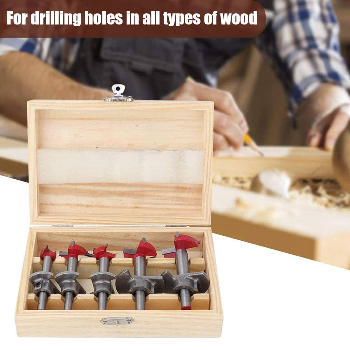 Woodworking Hole Saw Set Pack of 5, 15 to 35 mm for Wood and Plasterboard - view 4