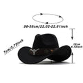 Woollen Felt Cowboy Hat for Men, Vintage Western Style - Olive Green - view 4