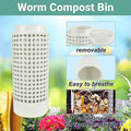 Worm Composting Bin with Lid, PVC Tube Composter for Gardens and Flower Pots