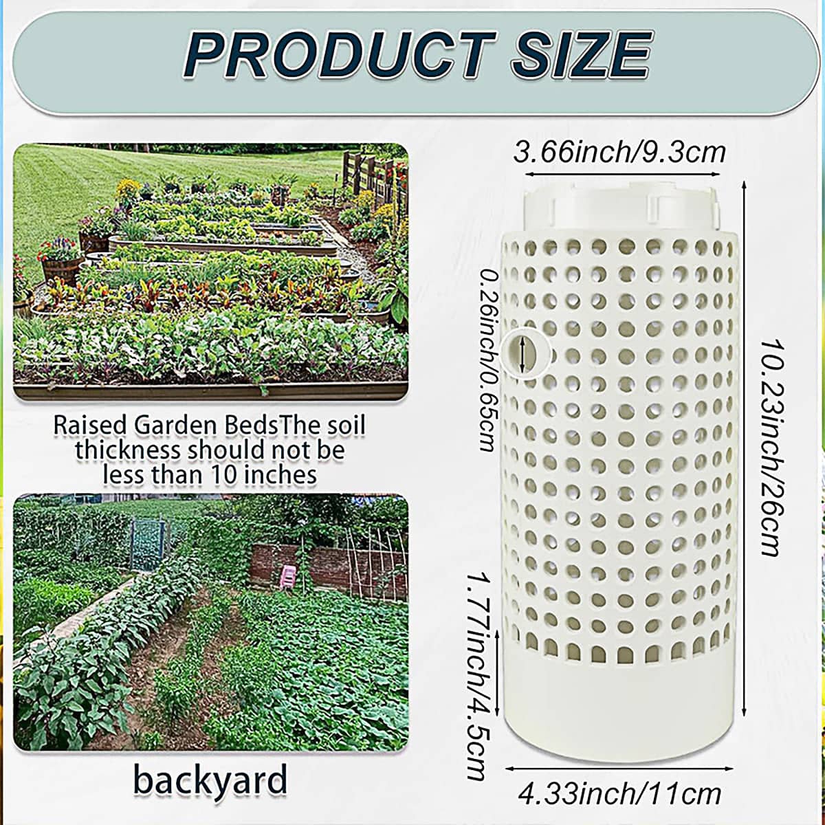 Worm Composting Bin with Lid, PVC Tube Composter for Gardens and Flower Pots - view 3
