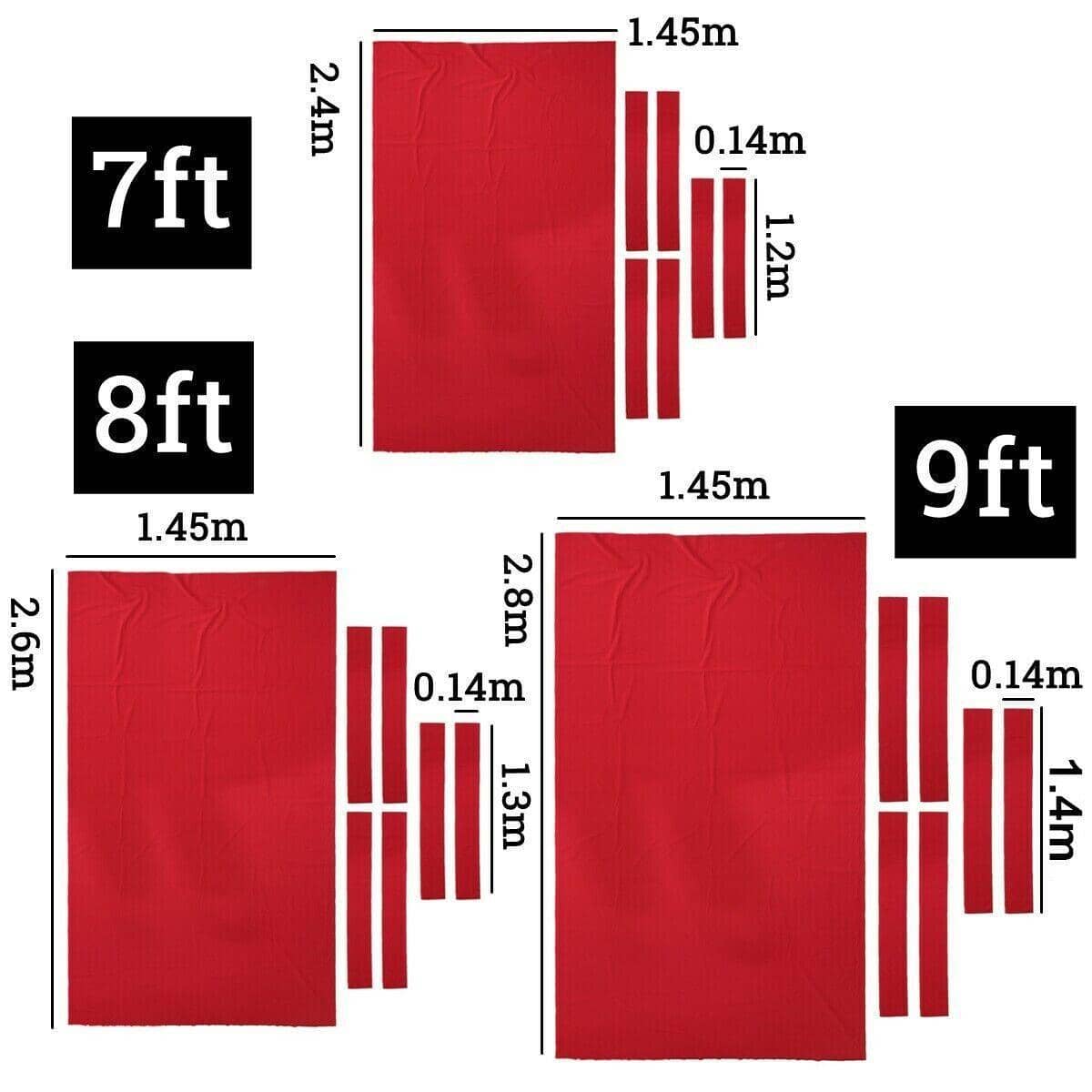 Worsted Billiard Pool Table Cloth Set 7 Piece with Felt Strips - Small 7ft, Blue - view 4