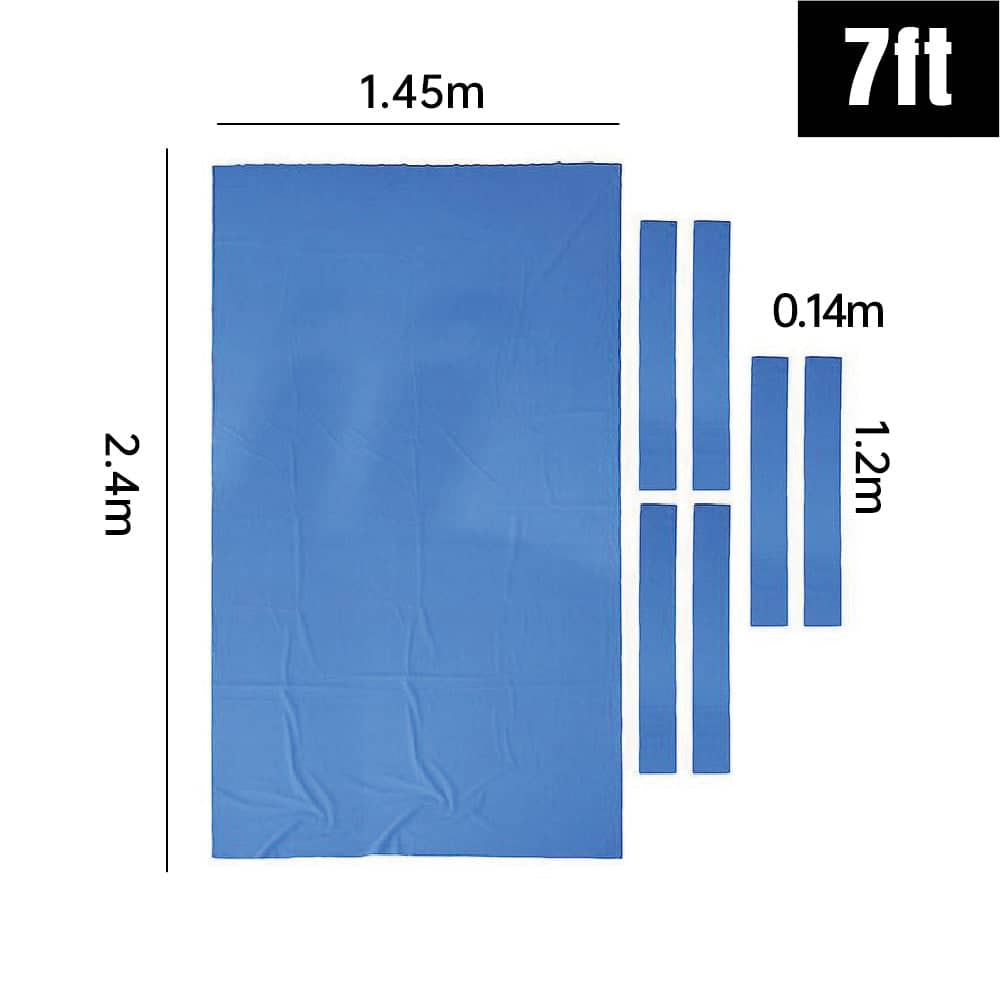 Worsted Billiard Pool Table Cloth Set 7 Piece with Felt Strips - Small 7ft, Blue - view 5
