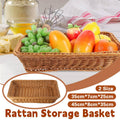 Woven Imitation Rattan Serving Tray - 35 x 25 x 7 cm - view 2