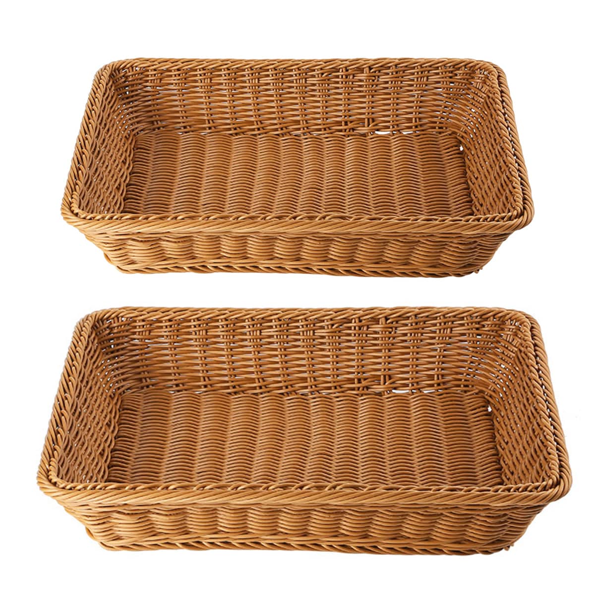 Woven Imitation Rattan Serving Tray - 35 x 25 x 7 cm - view 3