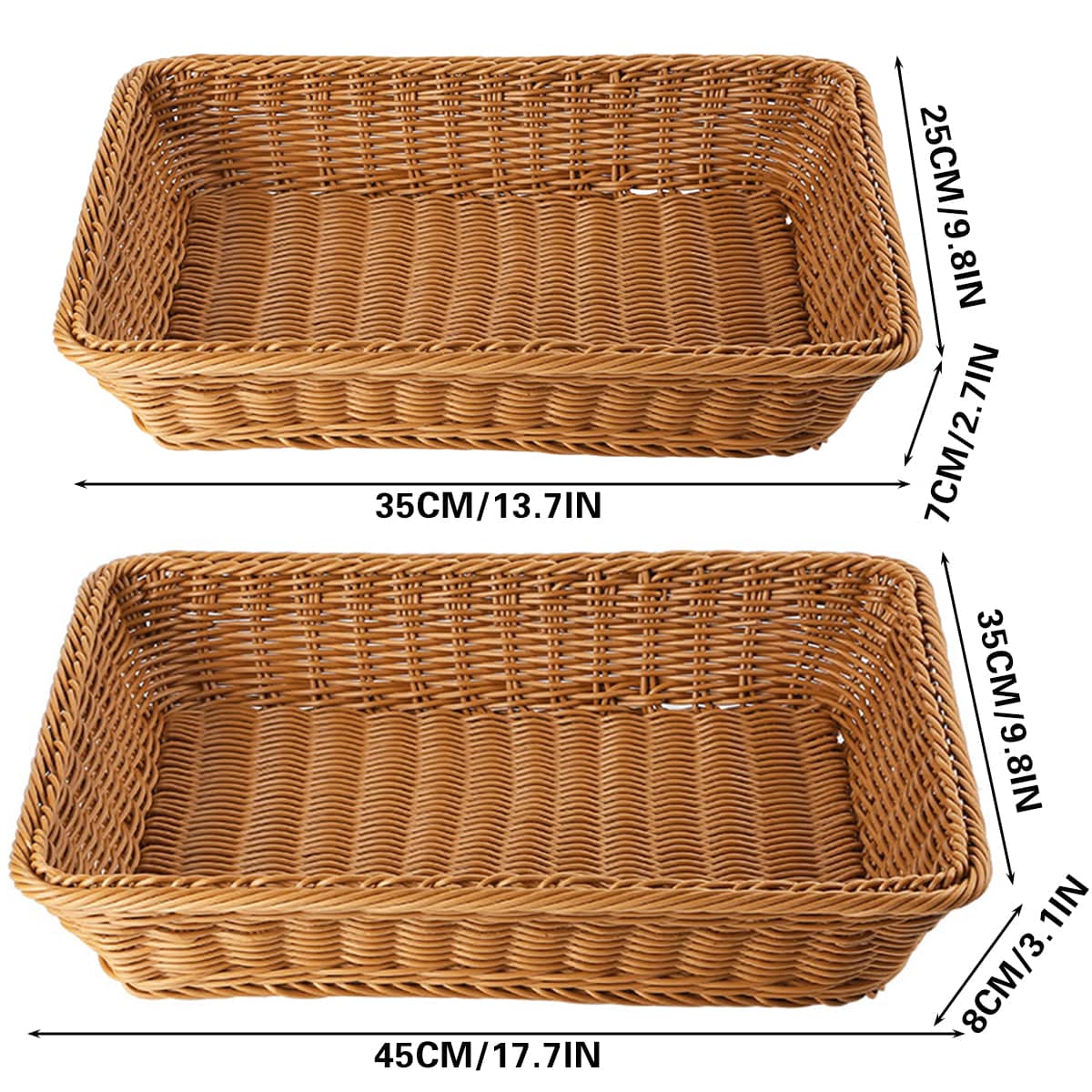Woven Imitation Rattan Serving Tray - 35 x 25 x 7 cm - view 4