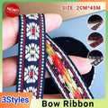 Woven Jacquard Ribbon Trim 2cm x 45m - Black with Red Flowers - view 2