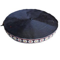 Woven Jacquard Ribbon Trim 2cm x 45m - Black with Red Flowers - view 3