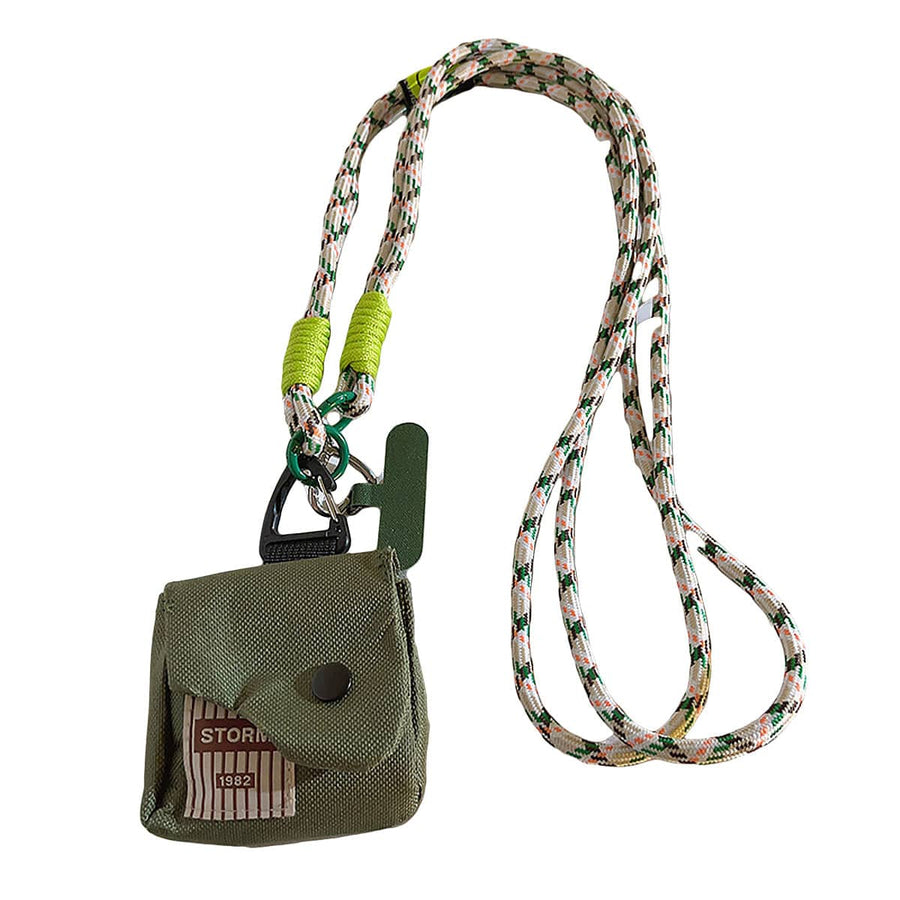 Woven Mobile Phone Crossbody Lanyard Strap for Secure Carrying - Green