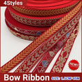 Woven Ribbon Trim, 1.5cm x 45m - Red with Gold Hearts - view 2