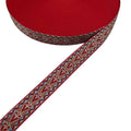 Woven Ribbon Trim, Geometric Border Ribbon Fabric - 1.8 cm Wide, 45 m Roll