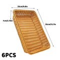 Woven Storage Baskets Set of 6, Rectangular PP Rattan Style Organisers - view 3