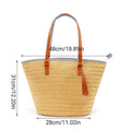 Woven Straw Beach Tote Bag with Tassel Pendant, Summer Handbag for Women - view 3