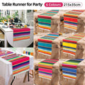 Woven Striped Table Runner with Tassels - Hot Pink - view 2