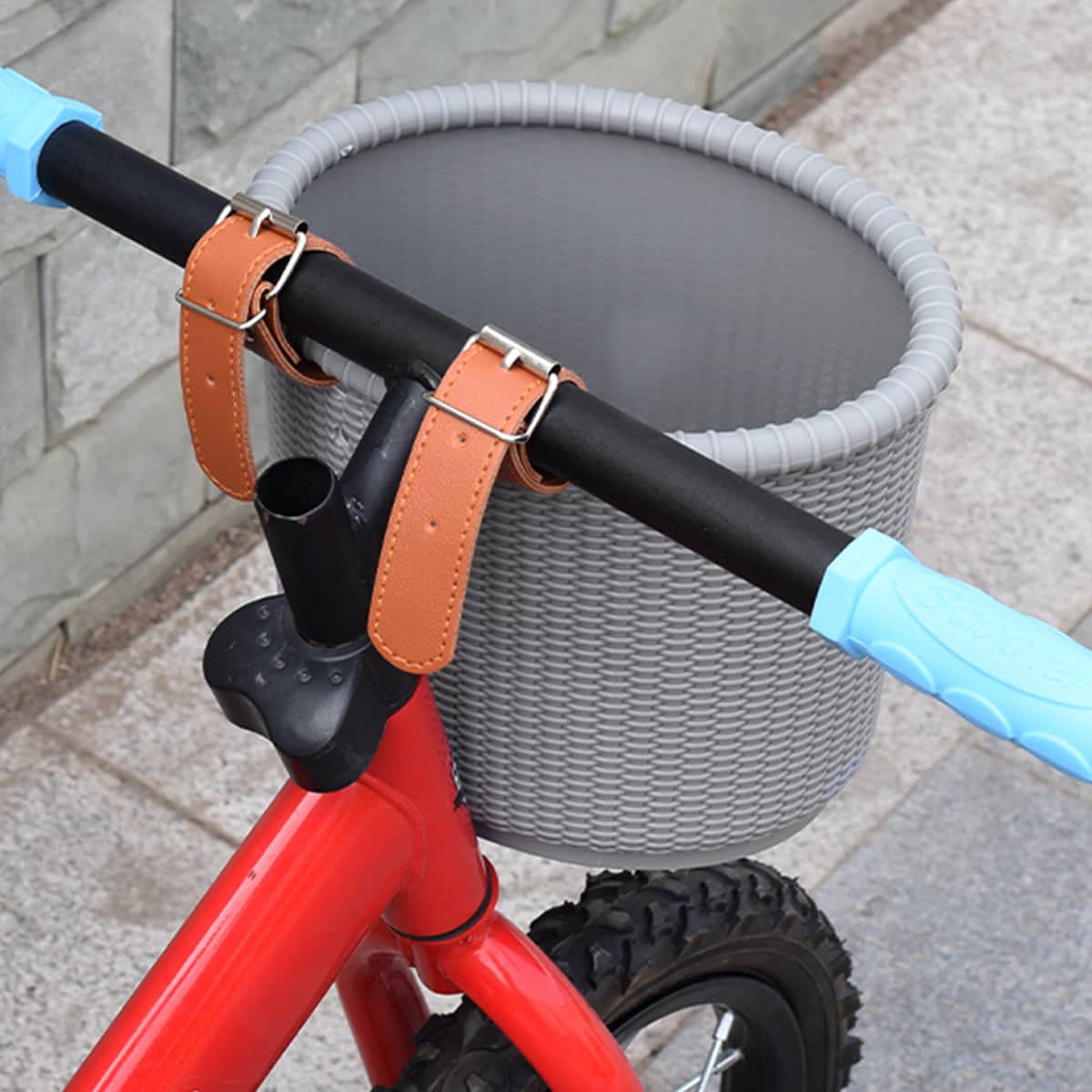 Woven-Style Handlebar Bike Basket for Small Bicycles - Grey - view 5