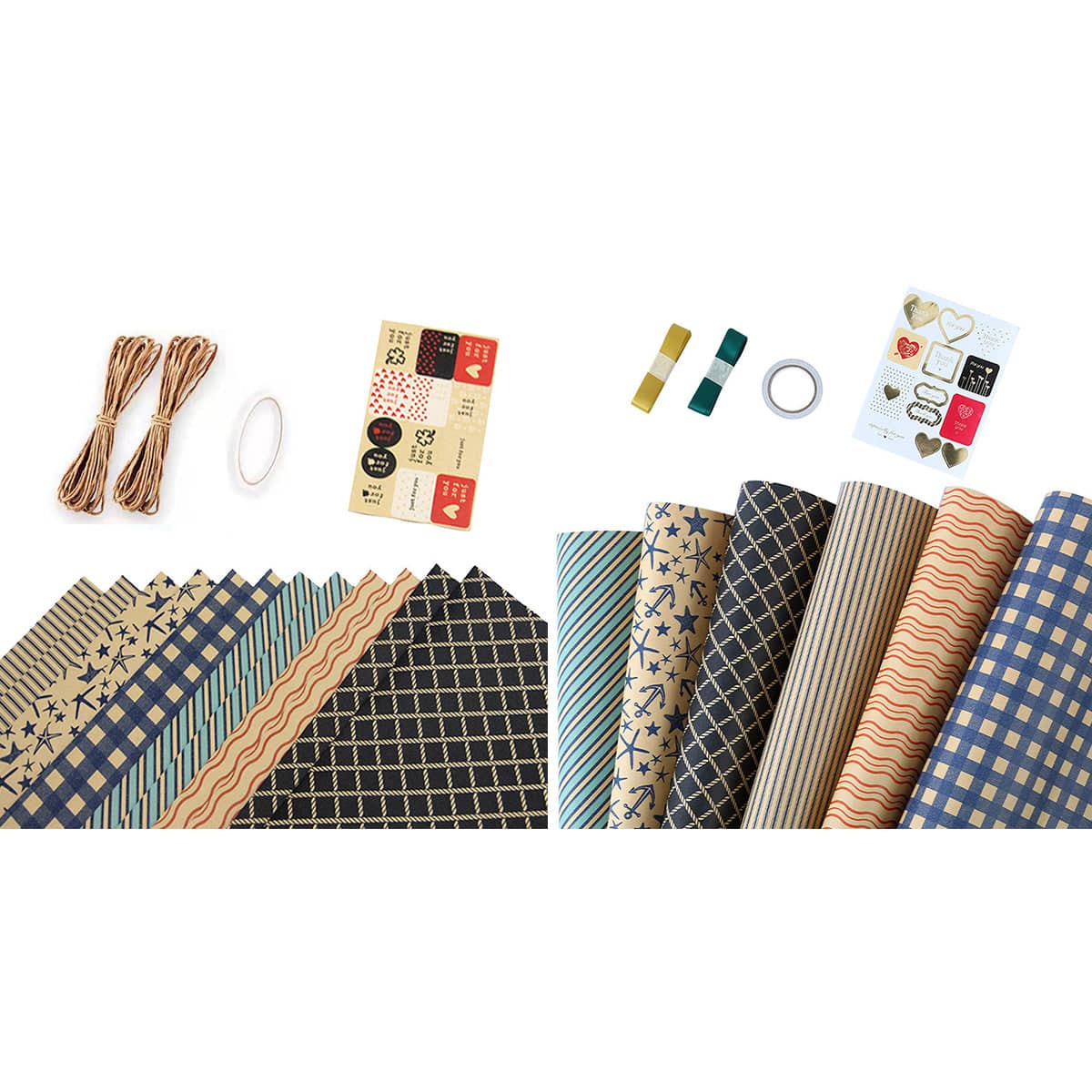 Wrapping Paper Gift Paper Thick Durable for Birthday Holiday - Stripe and Wave Design Set 3 - view 3