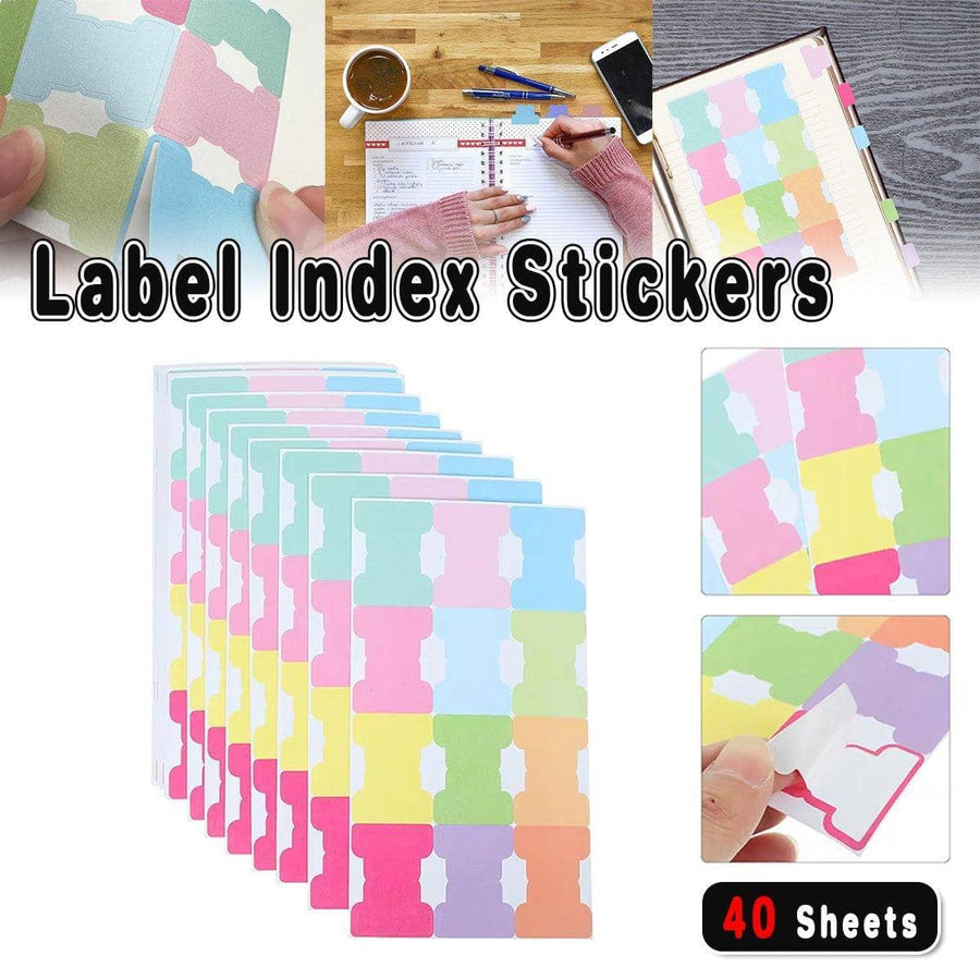 Writable Index Label Stickers, 40 Sheets - Pastel Colours for Journals