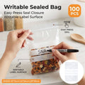 Writable Zip Seal Food Storage Bags, Pack of 100 - 10 x 15 cm - view 2