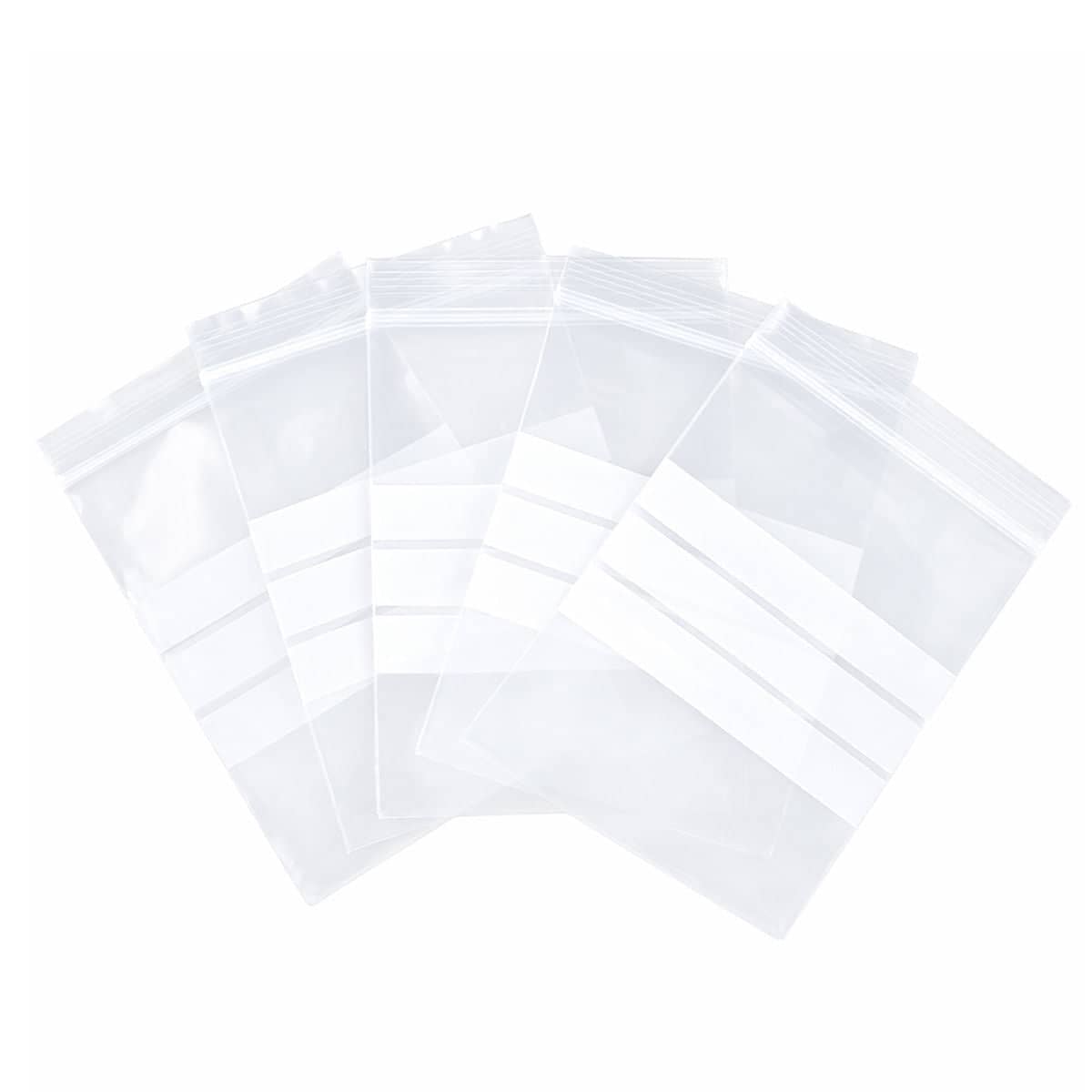 Writable Zip Seal Food Storage Bags, Pack of 100 - 10 x 15 cm - view 3