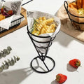 Wrought Iron Cone Snack Rack for Fries and Chips - Black, Pack of 2 - view 5