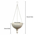 Wrought Iron Hanging Basket Planter with Bird Detail, White 25 cm Bowl - view 3