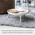 Wrought Iron Tray Storage Rack with Wooden Legs for Kitchen and Living Room - view 5