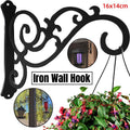 Wrought Iron Wall Hook for Hanging Plants and Baskets, Black