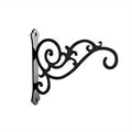 Wrought Iron Wall Hook for Hanging Plants and Baskets, Black - view 2