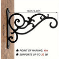 Wrought Iron Wall Hook for Hanging Plants and Baskets, Black - view 3