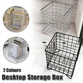 Wrought Iron Wire Storage Basket for Desktop and Cosmetics - Black - view 2