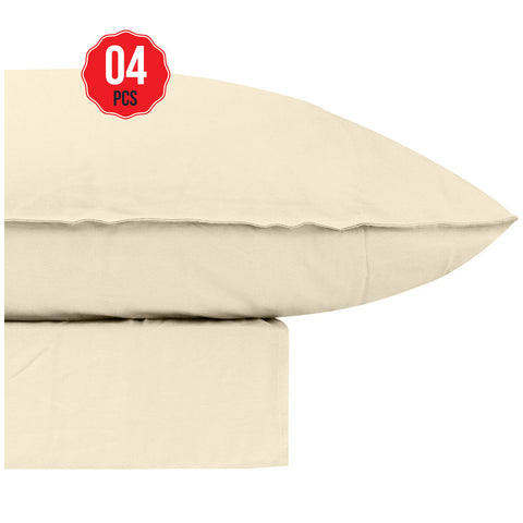 Odyssey Living Bamboo Linen Sheet Set 4 Piece King Natural - SuperSaverAU - view 1