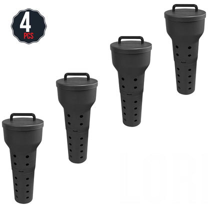 Greenlife 4 x Worm Tower And Micro Composter 22 x 52cm Black