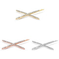 X Shaped Crystal Rhinestone Hair Clip - Gold - view 3