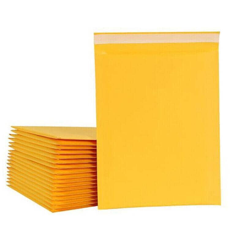 Yellow Bubble Mailers, Pack of 50 - 15 x 18 cm with 4 cm Extension