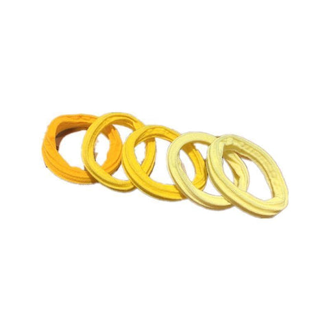 Yellow Gradient Elastic Hair Ties for Ponytails - 5 Pack