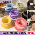 Yellow Gradient Elastic Hair Ties for Ponytails - 5 Pack - view 2