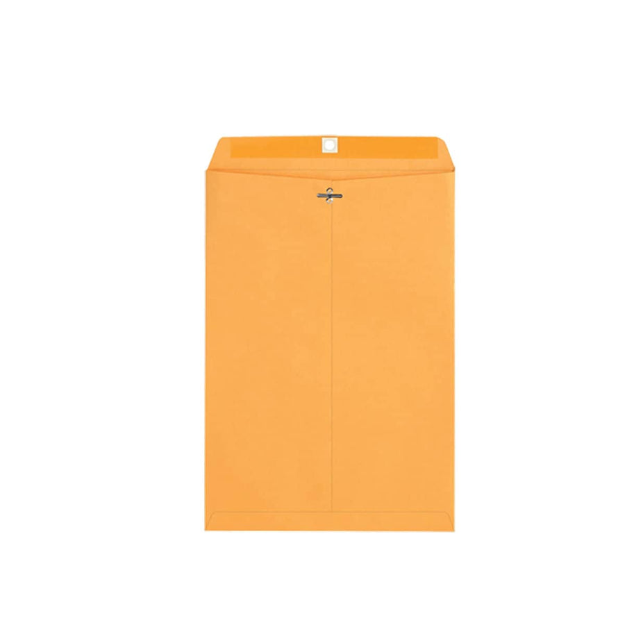 Yellow Kraft Paper Envelopes with Metal Clasp, 120 Gsm - 22.9 x 15.2 cm, Pack of 100