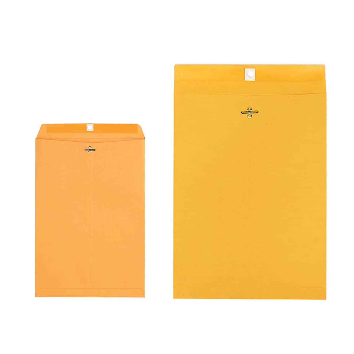 Yellow Kraft Paper Envelopes with Metal Clasp, 120 Gsm - 22.9 x 15.2 cm, Pack of 100 - view 3