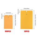 Yellow Kraft Paper Envelopes with Metal Clasp, 120 Gsm - 22.9 x 15.2 cm, Pack of 100 - view 4