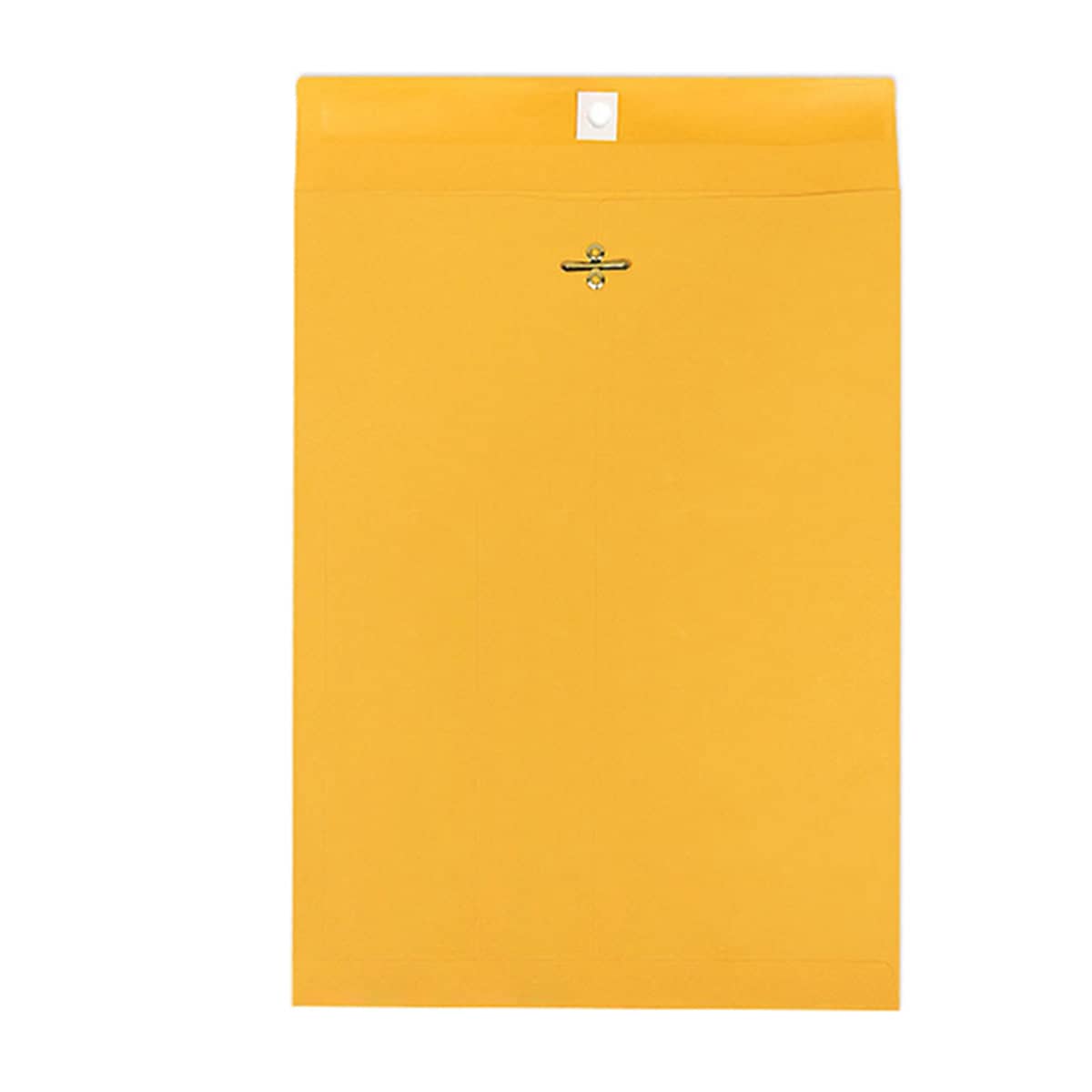 Yellow Kraft Paper Envelopes with Metal Clasp, 120 Gsm - 33 x 25.4 cm, Pack of 50