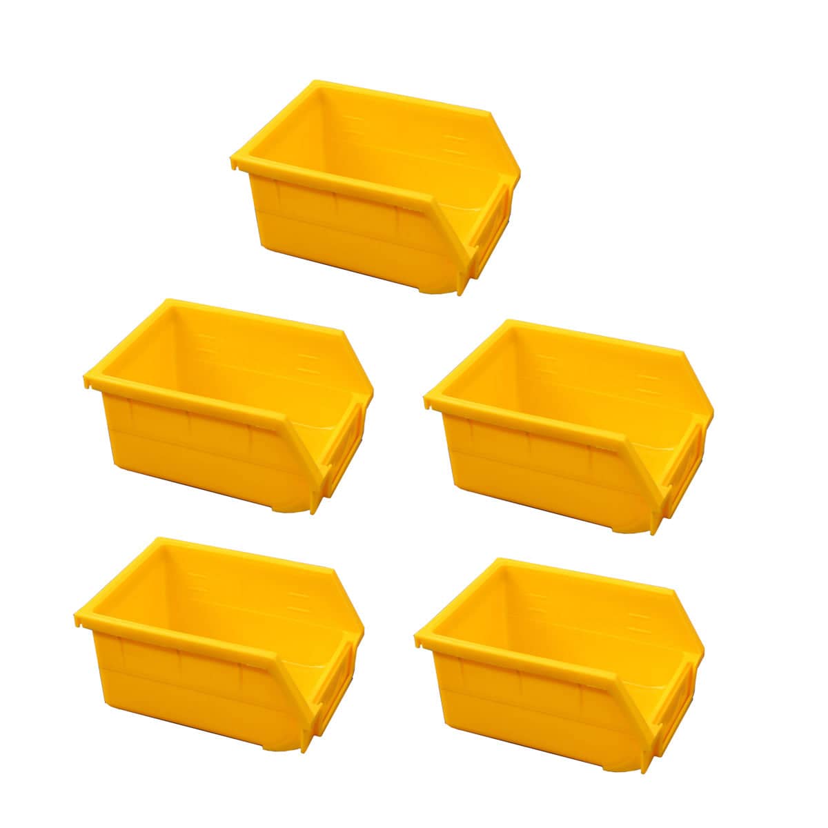 Yellow Plastic Parts Bins, 5 Pack, 14 x 10.5 x 7.5 cm - view 2