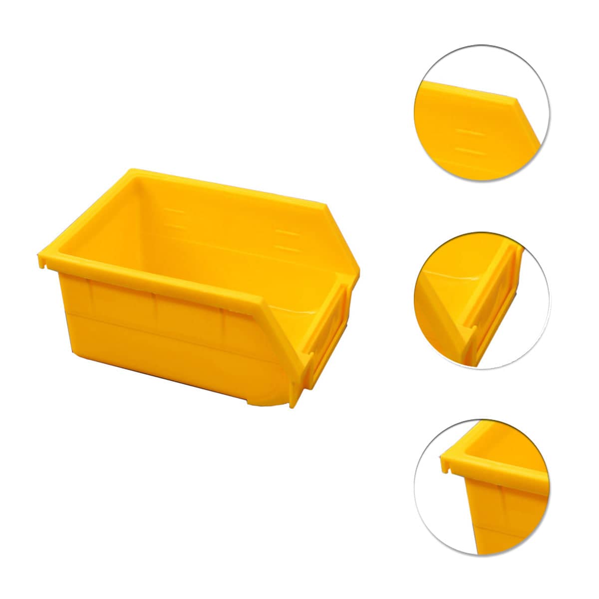 Yellow Plastic Parts Bins, 5 Pack, 14 x 10.5 x 7.5 cm - view 4