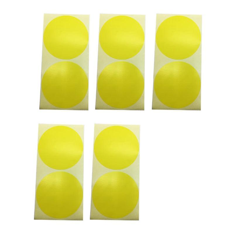 Yellow Round Dot Stickers - 100mm, 10 Dots, 5 Sheets