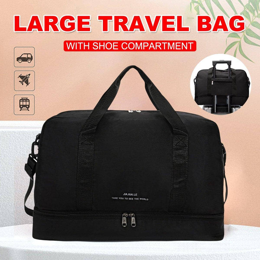 Yoga Fitness Bag - Large Travel Gym Bag, Black