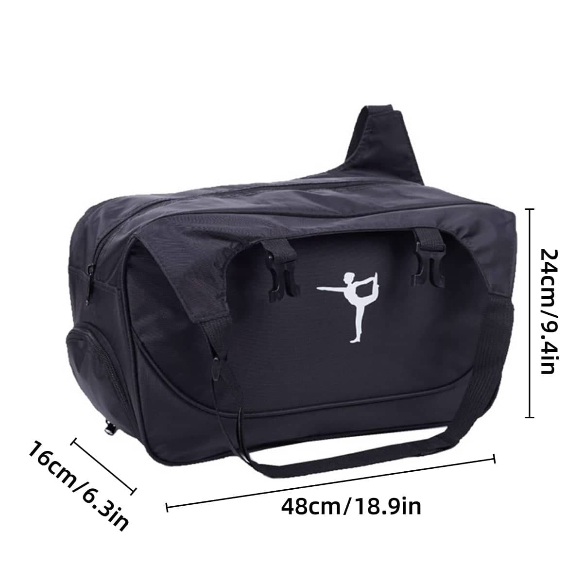Yoga Mat Bag with Zip Closure and Shoulder Strap, 48 x 24 x 16 cm - Black - view 4